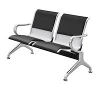 Yqyc Bancos Paras Aeropuertos con Reposabrazos y Cojín, 1/2/3 Plazas, Negras, Soportan de 200 a 600kg, Estilo Ejecutivo, Material Metálico(120x78x65cm/47x31x25in)