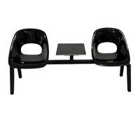 Yqyc Bancos Paras Aeropuertos con Tablero Cuadrado Negro de Piedra en el Centro, Capacidad de Carga: 330 Kg(Black)