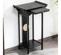 Yqyc Consolas Recibidores Entrada, Consola Estrecha Negra con Estantes, Ideal para Sala de Estar y Recibidor, Madera(120x100x40cm/47x39x15in)