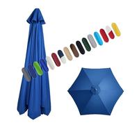 YQYHNB 200cm/250cm/270cm/300cm Toldo redondo de repuesto for sombrilla de patio con 6 varillas cubierta de repuesto for exteriores, Tela de repuesto for sombrilla(Sapphire blue,250cm+8.2ft)