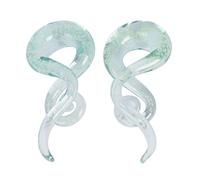 Yr Fashion Tapers de Cristal Elástico en Espiral para Orejas, Calibres 4 g-9/16, 2 Unidades, Color Azul, Brillo en la Oscuridad, Vino Rojo