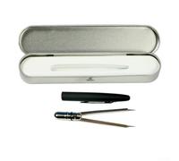 YR806 divisor de metal con manga, herramienta de dibujo de aleación de cobre ajustable con cubierta protectora de regla y clip para uniforme, color plateado