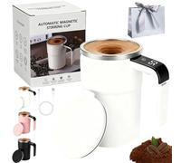 Yrcasu Taza de café magnética con pantalla de temperatura, taza de café eléctrica automática para cafés, leche (blanco)