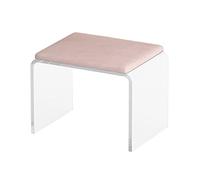 YRCHang Taburete Bajo Acrílico Taburete de Ducha Baño Anti-Deslizamiento Transparente Cómodo Asiento de Maquillaje Pequeño para Sala de Estar,31×23×26cm(Color:Rosa)