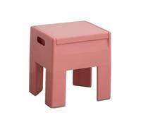 YRCHang Taburete Bajo Plástico Taburete De Almacenamiento Multifunción Carga Máxima 150 Kg Taburete Cambiar Zapatos para Sala De Estar Dormitorio Maquillaje,36×30×40Cm(Color:Rosa)