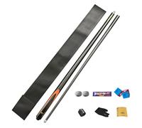YRCHang Taco de Billar Fibra de Carbono Snooker Cue 145cm 2 Piezas 10cm Punta Palo de Billar Professional Negro 8 Pool Cue con Accesorio de Bolsa, 19-20oz(Color:Negro)