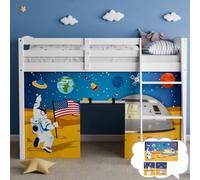 YRDKB Cortinas de litera de Astronauta, Cortinas de Cama Premium y Personalizables de Dibujos Animados para niños para Mejorar la creación imaginativa Cortinas de Dormitorio (3 Piezas, matrimonial)
