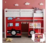 YRDKB Litera de camión de bomberos - Cortinas de primera calidad y personalizables con dibujos animados para niños para mejorar la creación imaginativa cortinas de dormitorio (3 piezas, matrimonial)