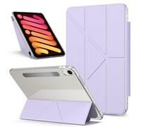 YRDUKJFDJ Bolsa para Tableta, Funda For iPad Mini 7 Case A17 Pro Tablet PC Cases Detachable Magnetic Multi-Angle Viewing Clear Transparent Back Shell Stand Shockproof Tablet Cover(Purple)