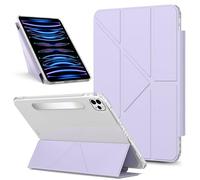 YRDUKJFDJ Bolsa para Tableta, Funda For iPad Pro 13 Inch M4 2024 7th Generation Detachable Magnetic Tablet PC Cases Multi-Angle Viewing Clear Transparent Back Shell Shockproof Case(Purple)