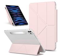 YRDUKJFDJ Bolsa para Tableta, Funda For iPad Pro 13 Inch M4 2024 7th Generation Detachable Magnetic Tablet PC Cases Multi-Angle Viewing Clear Transparent Back Shell Shockproof Case(Pink)