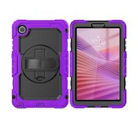 YRDUKJFDJ Bolsa para Tableta, Funda For Lenovo Tab One 8.7 Inch Case K9 TB305FU with Screen Protector, Shockproof Rugged Case 360° Rotating Hand Strap/Stand For Lenovo Tab One 8.7 Inch(Purple)
