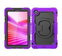 YRDUKJFDJ Bolsa para Tableta, Funda For Lenovo Tab One 8.7 Inch/K9 TB305FU 2025 Case with Screen Protector,Full Body Protective Rugged Cover Rotating Handle Silicone Case(Purple)
