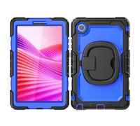 YRDUKJFDJ Bolsa para Tableta, Funda For Lenovo Tab One 8.7 Inch/K9 TB305FU 2025 Case with Screen Protector,Full Body Protective Rugged Cover Rotating Handle Silicone Case(Blue pc)