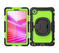 YRDUKJFDJ Bolsa para Tableta, Funda For Lenovo Tab One 8.7 Inch/K9 TB305FU 2025 Case with Screen Protector,Full Body Protective Rugged Cover Rotating Handle Silicone Case(Green pc)