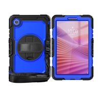 YRDUKJFDJ Bolsa para Tableta, Funda For Lenovo Tab One 8.7 Inch/K9 TB305FU 2025 Heavy Duty Shockproof TPU Case, Protective Cover W Screen Protector 360° Kickstand+Hand Strap+Shoulder Strap(Blue2)