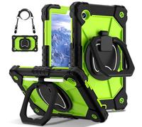 YRDUKJFDJ Bolsa para Tableta, Funda For Samsung Galaxy Tab A9 Case 8.7 Inch 2023 Model (SM-X110/X115/X117) Heavy Duty Tablet PC Case with 360 Rotating Kickstand,Hand/Shoulder Strap(Green 2)
