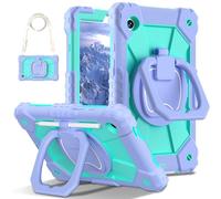 YRDUKJFDJ Bolsa para Tableta, Funda For Samsung Galaxy Tab A9 Case 8.7 Inch 2023 Model (SM-X110/X115/X117) Heavy Duty Tablet PC Case with 360 Rotating Kickstand,Hand/Shoulder Strap(Purple)