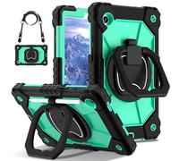 YRDUKJFDJ Bolsa para Tableta, Funda For Samsung Galaxy Tab A9 Case 8.7 Inch 2023 Model (SM-X110/X115/X117) Heavy Duty Tablet PC Case with 360 Rotating Kickstand,Hand/Shoulder Strap(Green 1)