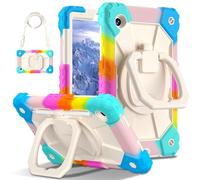YRDUKJFDJ Bolsa para Tableta, Funda For Samsung Galaxy Tab A9 Case 8.7 Inch 2023 Model (SM-X110/X115/X117) Heavy Duty Tablet PC Case with 360 Rotating Kickstand,Hand/Shoulder Strap(BLU)
