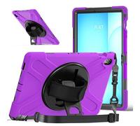 YRDUKJFDJ Bolsa para Tableta, Funda For Samsung Galaxy Tab S10 FE+ 13.1 Inch 2025 SM-X620/X626 Case, Heavy Duty Rugged Shockproof Drop Protection Cases,Shoulder Strap Protective Kids Cover(Purple)