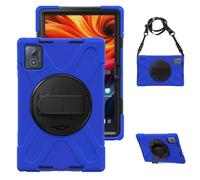 YRDUKJFDJ Bolsa para Tableta, Funda Heavy Duty Shockproof TPU Case For Lenovo Tab K11 Plus 11.45 Inch TB352FU, Protective Cover Drop-Proof Shock-Proof W Rotating Kickstand+Handle+Shoulder Strap(BLU)