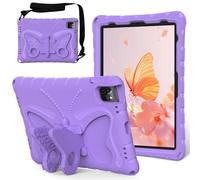 YRDUKJFDJ Bolsa para Tableta, Funda Kids Case For iPad Air 11inch (M3 2025 7th/M2 2024 6th), Lightweight EVA Rugged Shockproof Protective Cover with Shoulder Strap Cases Stand Cover(Purple)