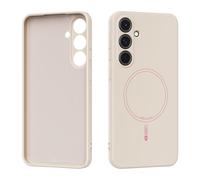 YRDUKJFDJ Caso Trasero del teléfono Magnetic Case Compatible with Samsung Galaxy S24 FE, Soft Anti-Scratch Microfiber Lining, Slim Liquid Silicone Shockproof Protective Cover(White)