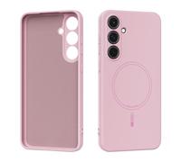 YRDUKJFDJ Caso Trasero del teléfono Magnetic Case Compatible with Samsung Galaxy S24 FE, Soft Anti-Scratch Microfiber Lining, Slim Liquid Silicone Shockproof Protective Cover(Pink)