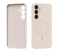 YRDUKJFDJ Caso Trasero del teléfono Magnetic Case Compatible with Samsung Galaxy S24, Soft Anti-Scratch Microfiber Lining, Slim Liquid Silicone Shockproof Protective Cover(White)