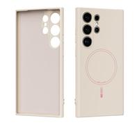 YRDUKJFDJ Caso Trasero del teléfono Magnetic Case Compatible with Samsung Galaxy S24 Ultra, Soft Anti-Scratch Microfiber Lining, Slim Liquid Silicone Shockproof Protective Cover(White)