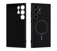 YRDUKJFDJ Caso Trasero del teléfono Magnetic Case Compatible with Samsung Galaxy S24 Ultra, Soft Anti-Scratch Microfiber Lining, Slim Liquid Silicone Shockproof Protective Cover(Svart)