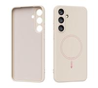 YRDUKJFDJ Caso Trasero del teléfono Magnetic Case Compatible with Samsung Galaxy S25, Soft Anti-Scratch Microfiber Lining, Slim Liquid Silicone Shockproof Protective Cover(White)