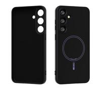 YRDUKJFDJ Caso Trasero del teléfono Magnetic Case Compatible with Samsung Galaxy S25, Soft Anti-Scratch Microfiber Lining, Slim Liquid Silicone Shockproof Protective Cover(Svart)