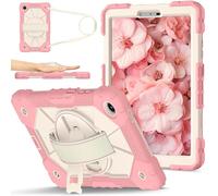 YRDUKJFDJ Compatible con Funda Lenovo Tab One/K9 de 8,7 Pulgadas 2025, Funda multifunción a Prueba de Golpes con Soporte Giratorio, Soporte, Correa de Mano y Correa for el Hombro.(Rose Gold)