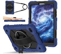 YRDUKJFDJ Compatible con Funda Lenovo Tab One/K9 de 8,7 Pulgadas 2025, Funda multifunción a Prueba de Golpes con Soporte Giratorio, Soporte, Correa de Mano y Correa for el Hombro.(Deep Blue)