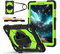 YRDUKJFDJ Compatible con Funda Lenovo Tab One/K9 de 8,7 Pulgadas 2025, Funda multifunción a Prueba de Golpes con Soporte Giratorio, Soporte, Correa de Mano y Correa for el Hombro.(Green Y)