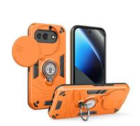 YRDUKJFDJ For Google Pixe 10a Case with Kickstand & Slide Camera Cover, Shockproof Military-Grade Case Rugged Protective Cover for Google Pixe 10a Phone(Orange)