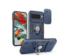 YRDUKJFDJ For Google Pixel 9 Pro XL 5G Case with Kickstand & Slide Camera Cover, Shockproof Military-Grade Case Rugged Protective Cover for Google Pixel 9 Pro XL 5G Phone(BLU)