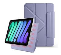 YRDUKJFDJ For iPad Mini (6th Generation) 8.3-Inch,Magnetic Attachment Slim Trifold CAS Auto Wake/Sleep,Multi-Viewing Angles,Slim Light Shell Cover(Purple)