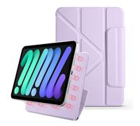 YRDUKJFDJ For iPad Mini (6th Generation) 8.3-Inch,Magnetic Attachment Slim Trifold CAS Auto Wake/Sleep,Multi-Viewing Angles,Slim Light Shell Cover(Purple 2)