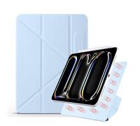 YRDUKJFDJ For iPad Pro 11 M4(2024 Model),Magnetic Attachment Slim Trifold CAS Auto Wake/Sleep,Multi-Viewing Angles,Slim Light Shell Cover(BLU)