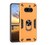 YRDUKJFDJ For Nothing Phone 4A Phone Case with Kickstand & Shockproof Military Grade Drop Proof Protection Rugged Protective Cover PC Matte Textured Sturdy Bumper Cases(Orange)