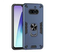 YRDUKJFDJ For Nothing Phone 4A Phone Case with Kickstand & Shockproof Military Grade Drop Proof Protection Rugged Protective Cover PC Matte Textured Sturdy Bumper Cases(BLU)