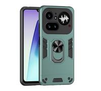 YRDUKJFDJ For Nothing Phone 4A Pro Phone Case with Kickstand & Shockproof Military Grade Drop Proof Protection Rugged Protective Cover PC Matte Textured Sturdy Bumper Cases(Dark Green)