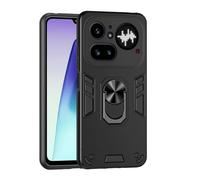 YRDUKJFDJ For Nothing Phone 4A Pro Phone Case with Kickstand & Shockproof Military Grade Drop Proof Protection Rugged Protective Cover PC Matte Textured Sturdy Bumper Cases(Svart)