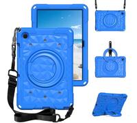 YRDUKJFDJ For Samsung Galaxy Tab A11+ Plus 11 Inch 2025 Case for Kids,Teens with Strap Handle and Rotating Stand Lightweight Shockproof Kids Friendly Cover with Kickstand & Shoulder Strap(Blue 2)