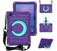 YRDUKJFDJ For Samsung Galaxy Tab A11+ Plus 11 Inch 2025 Case for Kids,Teens with Strap Handle and Rotating Stand Lightweight Shockproof Kids Friendly Cover with Kickstand & Shoulder Strap(Purple)