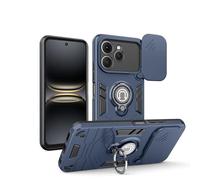 YRDUKJFDJ For Tecno Spark 40 4G Case with Kickstand & Slide Camera Cover, Shockproof Military-Grade Case Rugged Protective Cover for Tecno Spark 40 4G Phone(BLU)