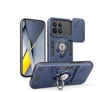 YRDUKJFDJ For Xiaomi Poco F8 Pro/Rrdmi K90 Case with Kickstand & Slide Camera Cover, Shockproof Military-Grade Case Rugged Protective Cover for Xiaomi Poco F8 Pro/Rrdmi K90 Phone(BLU)